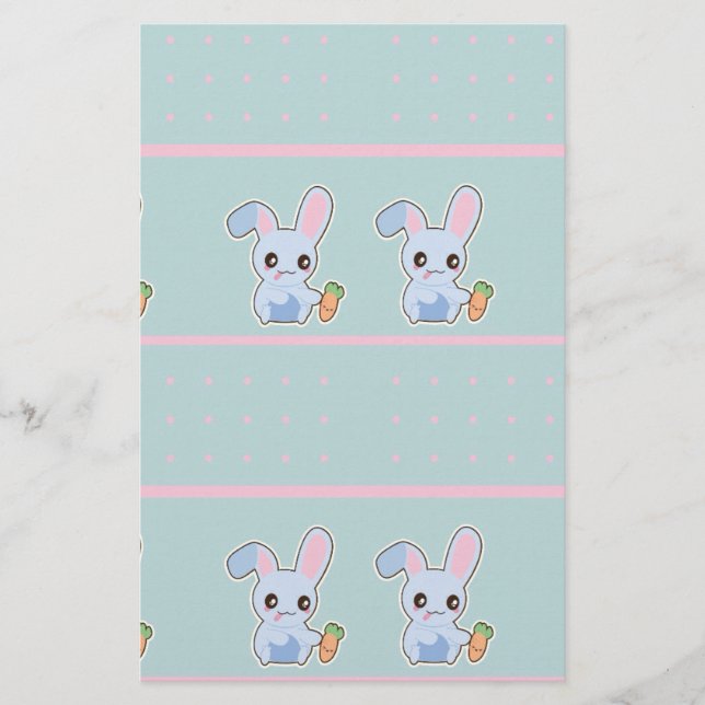 Kawaii Bunny pink mint accessories personalised (Front)