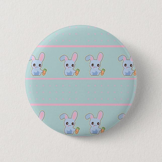 Kawaii Bunny pink mint accessories personalised 6 Cm Round Badge (Front)