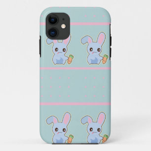 Kawaii Bunny pink mint accessories personalised iPhone 11 Case