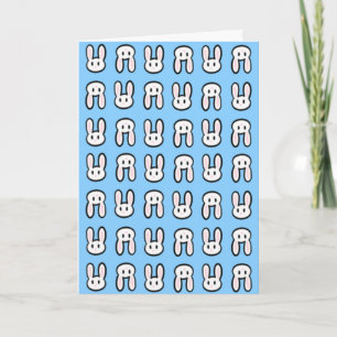 Kawaii Bunny Print Holiday Card