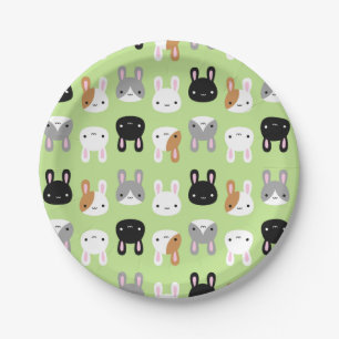 Kawaii Bunny Rabbits Paper Plate