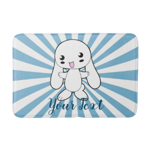 Kawaii Bunny's Hug Custom Bath Mat