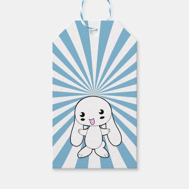 Kawaii Bunny's Hug Custom Gift Tags (Front)