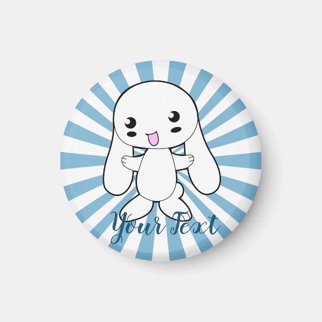 Kawaii Bunny's Hug Custom Magnet (Front)