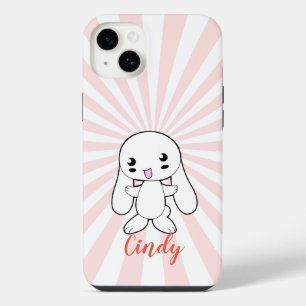 Kawaii Bunny's Hug Custom (Pink) iPhone 14 Plus Case