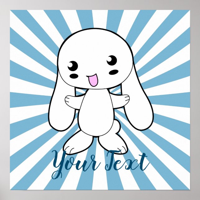 Kawaii Bunny's Hug Custom Poster (Front)