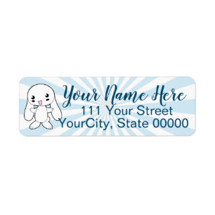 Kawaii Bunny's Hug Custom Return Address Label