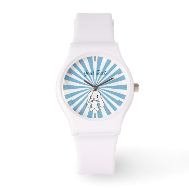 Kawaii Bunny's Hug Custom Watch (Front)