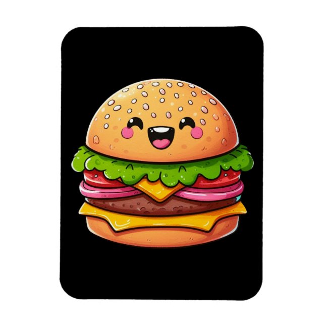 Kawaii Burger Delight Magnet (Vertical)