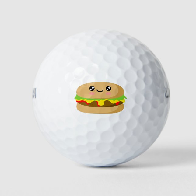 Kawaii Burger Golf Balls (Front)