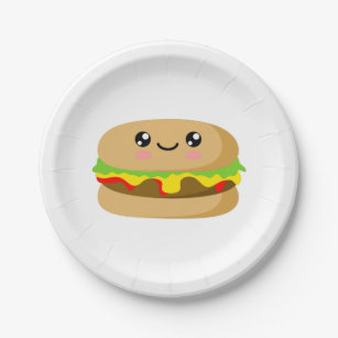 Kawaii Burger Paper Plate