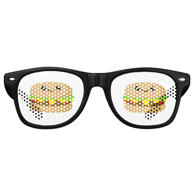 Kawaii Burger Retro Sunglasses (Front)