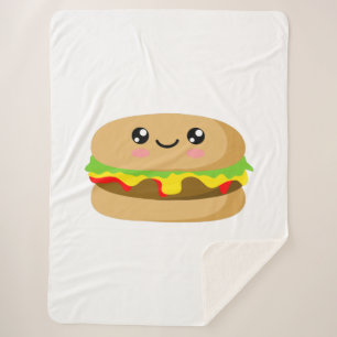 Kawaii Burger Sherpa Blanket