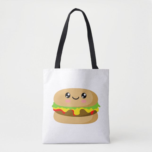 Kawaii Burger Tote Bag (Front)