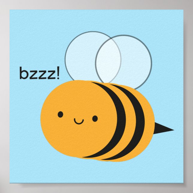 Kawaii Buzzy Bumble Bee Poster (Front)
