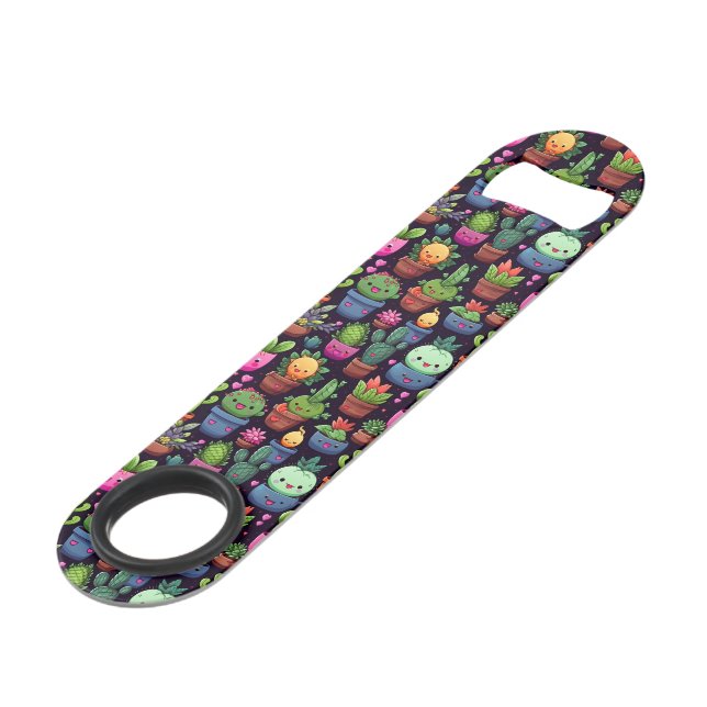 Kawaii Cactus Bottle Opener (Back Angled)