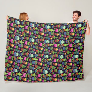 Kawaii Cactus Fleece Blanket