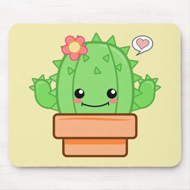 Kawaii Cactus Mouse Pad (Front)