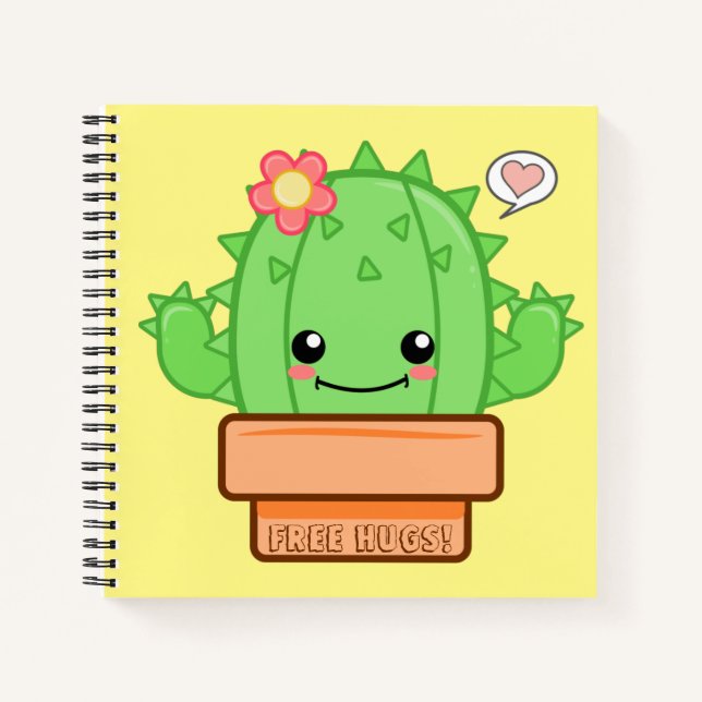 Kawaii Cactus Notebook (Front)