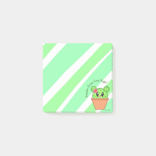 Kawaii Cactus Personalized I Give Free Hugs Post-it Notes