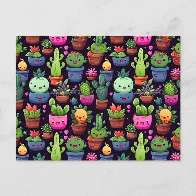 Kawaii Cactus Postcard (Front)