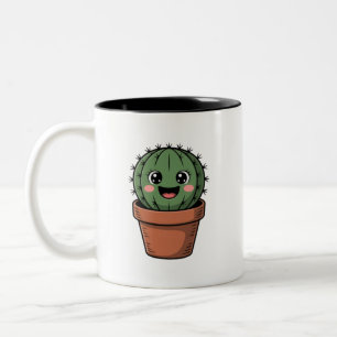 Kawaii Cactus Two-Tone Coffee Mug