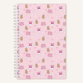 "Kawaii Campus" Preppy Schoolgirl Plain Notebook
