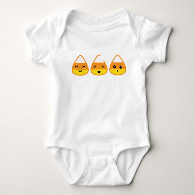 Kawaii Candy Corn Clothing Baby Bodysuit (Front)