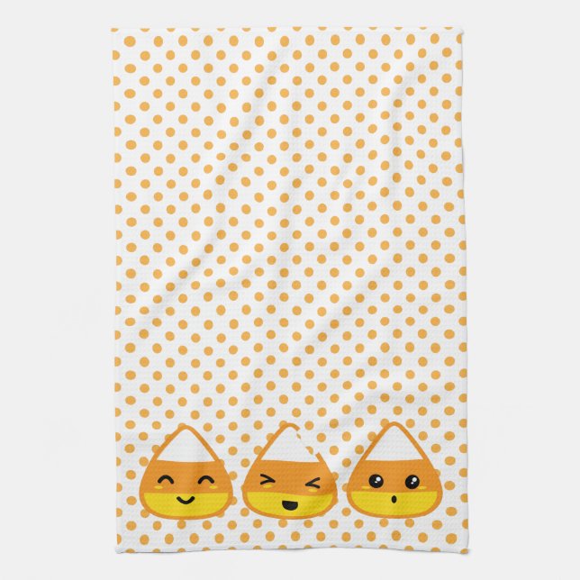 Kawaii Candy Corn Kitchen Towel (Vertical)