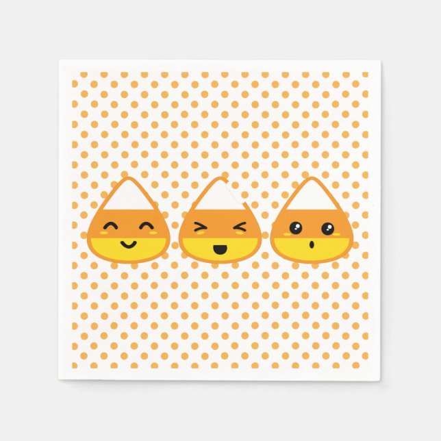 Kawaii Candy Corn Napkins (Front)