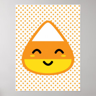 Kawaii Candy Corn Poster Print