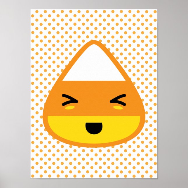 Kawaii Candy Corn Poster Print (Front)