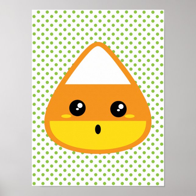 Kawaii Candy Corn Poster Print (Front)