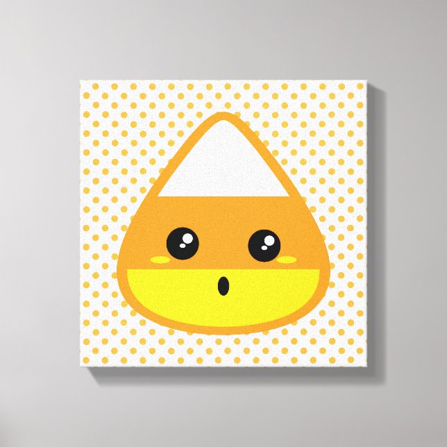 Kawaii Candy Corn Wrapped Canvas (Front)