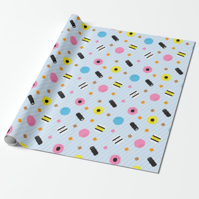 Kawaii Candy Liquorice Allsorts Wrapping Paper (Unrolled)
