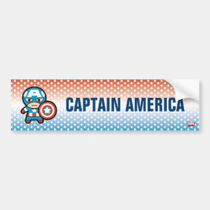 Kawaii Captain America With Shield Bumper Sticker