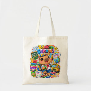 Kawaii Capybara Back to School Tote Bag
