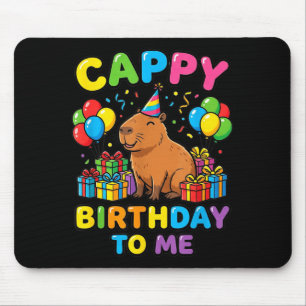 Kawaii Capybara Birthday Girl Cute Animal Party Mouse Pad