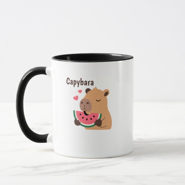 Kawaii Capybara Coffee Cup, Funny Animal Gift, Aes Mug (Left)