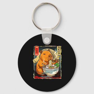 Kawaii Capybara Eating Ramen Noodles Anime Gift Gi Key Ring
