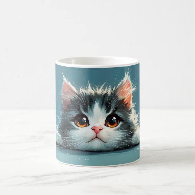 Kawaii Cartoon Cat Coffee Mug (Center)