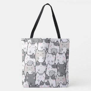 Kawaii Cartoon Cat Tote Bag