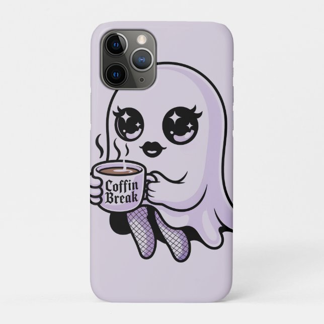 Kawaii Cartoon Ghost with Fishnet Stockings Case-Mate iPhone Case (Back)