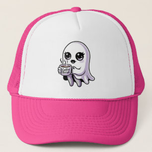 Kawaii Cartoon Ghost with Fishnet Stockings Trucker Hat