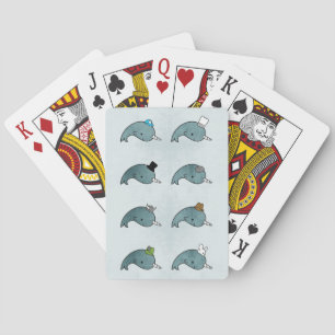 Kawaii Cartoon Grunge Narwhals with hats Card Deck