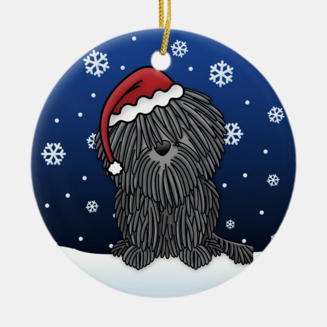 Kawaii Cartoon Puli Christmas Ornament (Front)