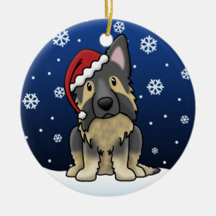 Kawaii Cartoon Shiloh Shepherd Ceramic Ornament