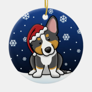 Kawaii Cartoon Tricolor Cardigan Welsh Corgi Ceramic Ornament