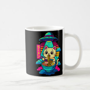 Kawaii Cat Alien Ufo Ramen Graphic Tee Funny Japan Coffee Mug