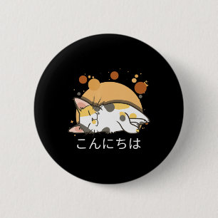 Kawaii Cat Anime Japanese Gift Girls Women Officia 6 Cm Round Badge